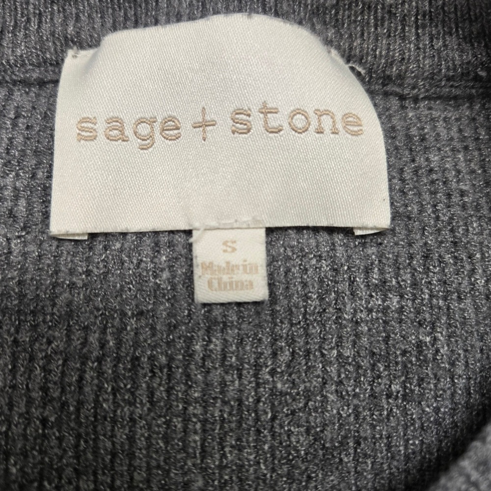 Sage‎ + Stone Women Charcoal Grey Waffle Knit Cropped Cargo Pocket Sweater S - Picture 6 of 8